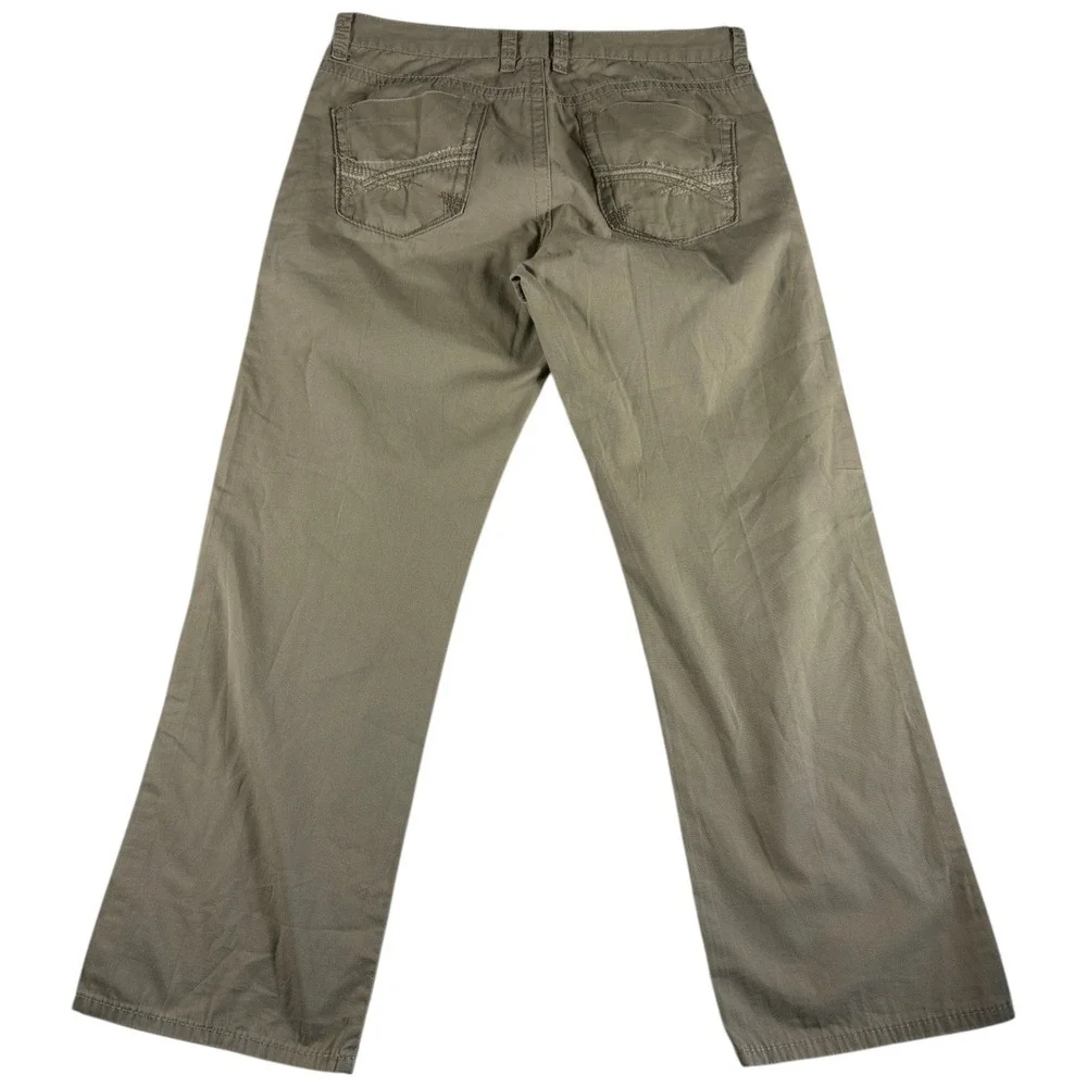 BKE Casuals Tyler Straight Pants Men 36R Khaki Cotton Rugged Workwear Flat Front